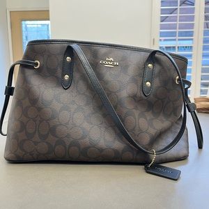 women’s coach leather tote bag in signature canvas - new, never used